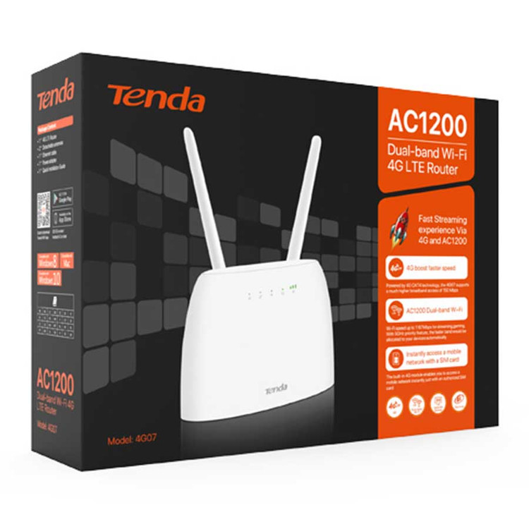 Tenda 4G07 AC1200 Dual-band Wi-Fi 4G LTE Modem Router