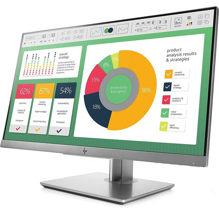 "22'' HP E223 Monitor, Full HD IPS Display, Frameless Design